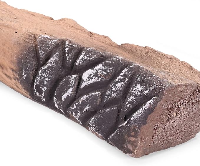 Barton 10-Piece Fireplace Logs Ceramic Logs Wood Fire Place Log Gas Heat Resistant Realistic Logs Stackable Logs Indoor or Outdoor Set (10pcs)