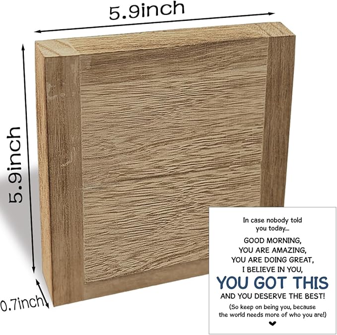 Affirmations Sign, Inspirational Office Decor for Tabletop, Motivational Desk Sign - I Believe in You, You Got It, Encouragement Gift for Women Coworkers Friends 5.9x5.9x0.7inch Home 09