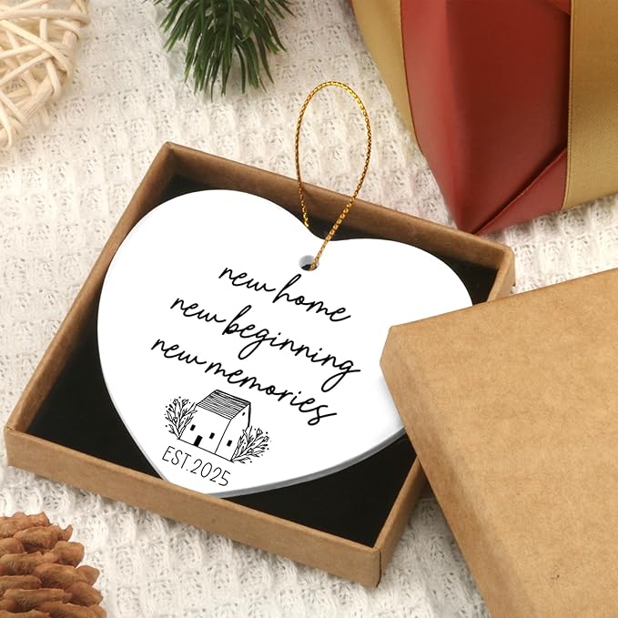 New Beginning - Housewarming Gifts for House Housewarming Gift Ideas for Women Couple Her - New Home Gift Ideas for Women - Heart Hanging Plaque