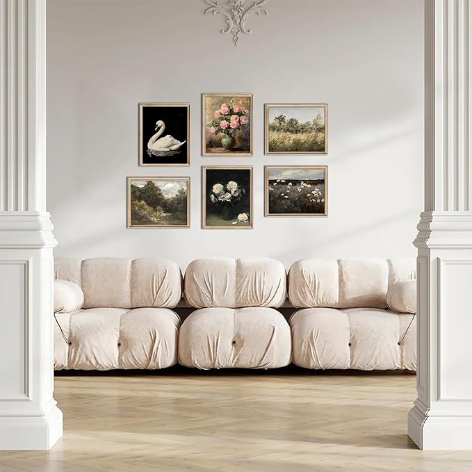 RETRART Vintage Swan Canvas Wall Art - Swan Vintage Art Prints for Wall Decor, Swan Print Elegant Animal Oil Painting Decor for Living Room Bedroom Kitchen - 8" x 10" - UNFRAMED