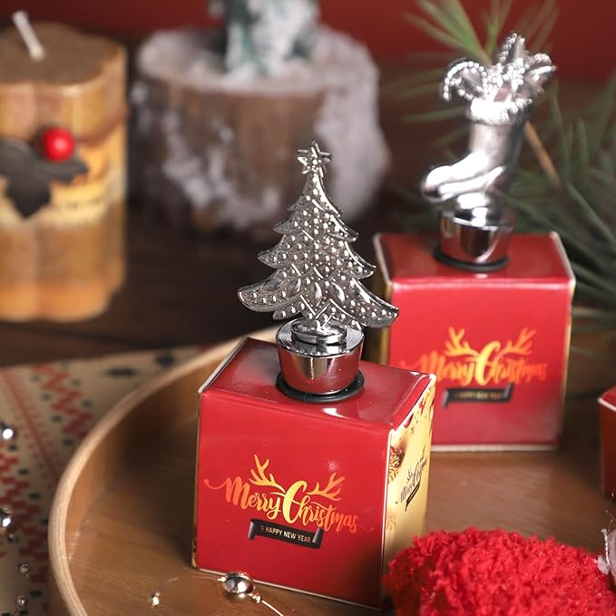 Set of 6 Christmas Wine Stopper for Xmas Decorative,Christmas party decoration gift,Bridal Shower or Baby Shower Party Favors Gifts for Guests Christmas Decorations Souvenirs with
