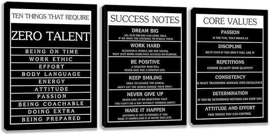 Motivational Wall Decor Paintings Inspirational Office Wall Decor Posters Prints 3 Pieces Bedroom Decor Living Room Office Canvas Picture Wall Painting Home Decoration Framed Artwork (36''W x 16''H)