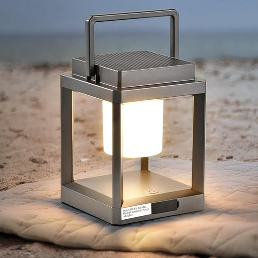 Solar Lantern Outdoor Table Lamp: Portable Waterproof LED Light - Hanging Rechargeable Lights for Patio Camping