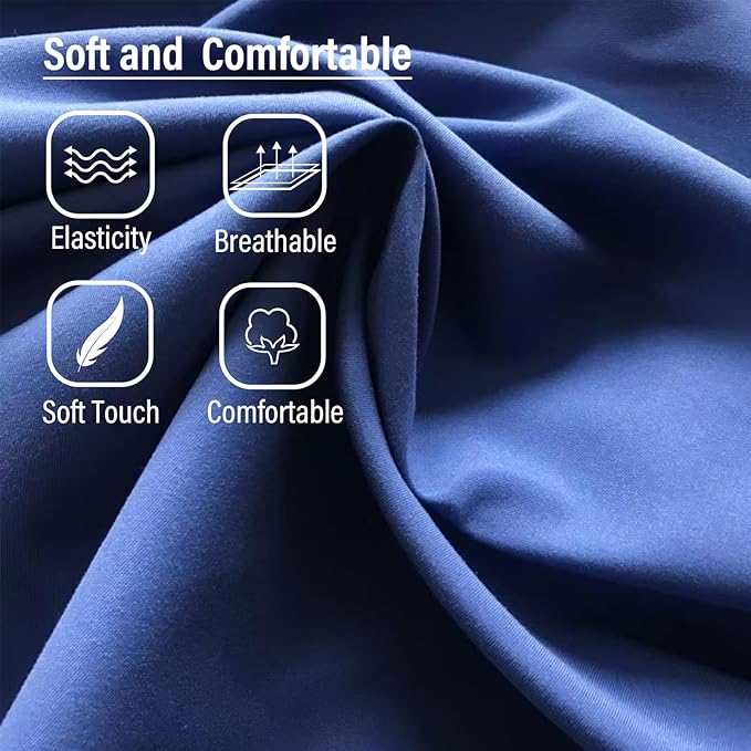 Lazy Chair with Ottoman, Modern Chair with Folding Footrest, Lounge Accent Chair, Comfortable Reading Chair (Royal Blue)