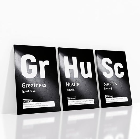 Motivational Canvas Posters Print Framed Wall Art 3 Pieces Inspirational Entrepreneur Quotes Picture Painting Artwork for Living Room Office School Wall Decoration Ready to Hang [72''Wx 36''H]