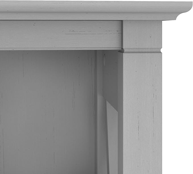 Bush Furniture Tall 5 Shelf Bookcase for Living Room or Home Office, Large Bookshelf, Modern Farmhouse Style, Key West Collection, Cape Cod Gray