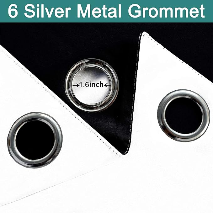 Yakamok Full Blackout Curtains 84 Inches Long,Blackout Curtain Panels for Bedroom, 2 Thick Layers Grommet Top Thermal Insulated Drapes with Black Liner for Living Room(42Wx84L, Pure White, 2 Panels)