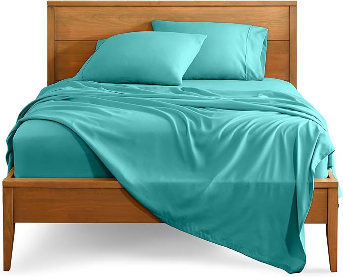 Bare Home King Sheet Set - Luxury 1800 Ultra-Soft Microfiber King Bed Sheets - Double Brushed - Deep Pockets - Easy Fit - 4 Piece Set - Bedding Sheets & Pillowcases (King, Turquoise)