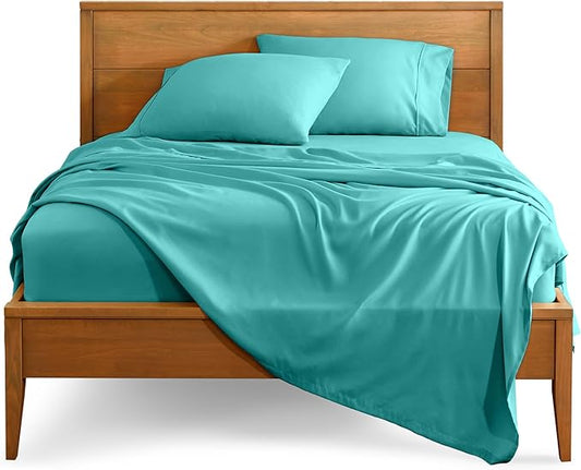 Bare Home Full XL Sheet Set - Luxury 1800 Ultra-Soft Microfiber Full Extra Long Bed Sheets - Double Brushed - Deep Pockets - Easy Fit - 4 Piece Set - Bedding Sheets & Pillowcases (Full XL, Turquoise)