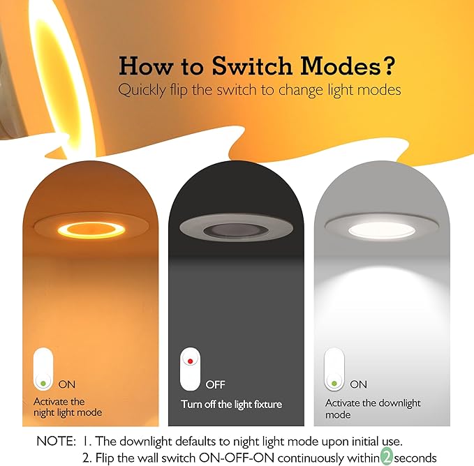 Soliseed 5/6 Inch LED Recessed Lighting with Night Light,5CCT Selectable 2700K-5000K Retrofit Downlight,12W=60W,800LM,Dimmable LED Replacement Can Lights,Easy Install,E26,6 Pack
