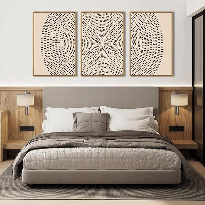 ANHUIB Large Jesus Wall Art 24x36 Inch Jesus Feeds The 5000 Canvas Wall Art Set of 3 Framed Christian Wall Decor Modern Abstract Art Print for Living Room Bedroom Office