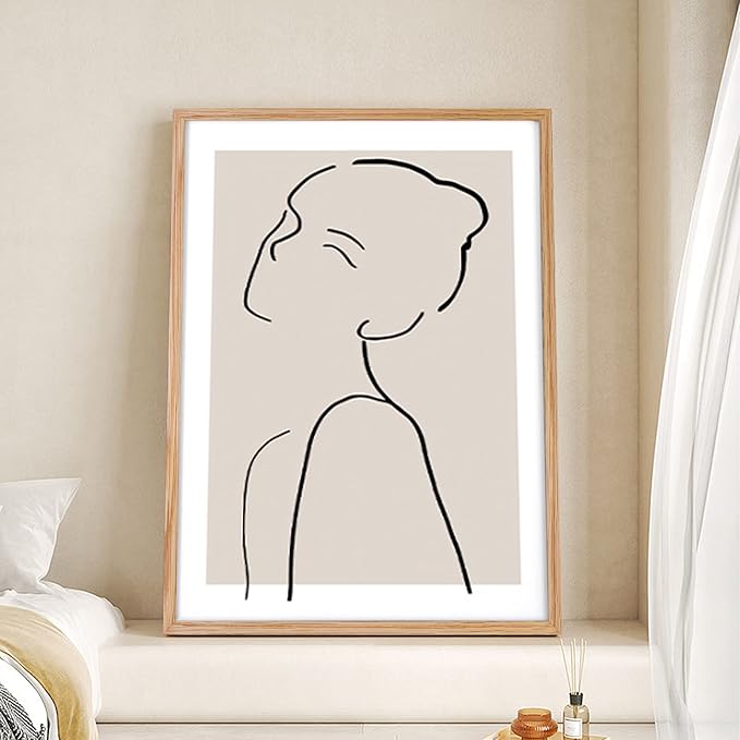 18x24 Picture Frame, Solid Oak Wood 18 x 24 Frame for Wall, 18 by 24 Oak Poster Frame with Real Glass, 18x24 Matted frame for 16x20, 18"x24" Wood Frame for Home Decor, Natural Oak Color, Set of 1