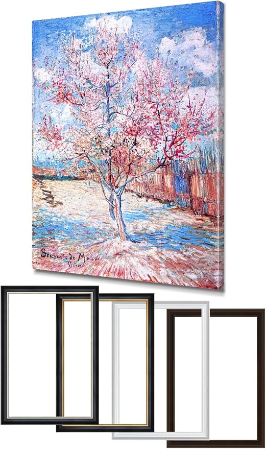 DECORARTS - Reminiscence of Mauve by Vincent Van Gogh, Large Giclee Canvas Print with Solid Wood Frame, Oversized Wall Art Decor