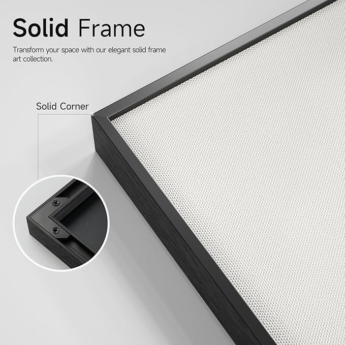 Framed Black and Beige Abstract Wall Art, 2 Piece Canvas Prints Paintings Artwork for Walls, Modern Minimalist Abstract Pictures for Living Room Hallway Bedroom Office Bathroom Wall Decor 16x24 In