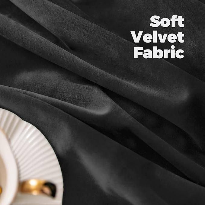 BGment Grey Velvet Blackout Curtains 72 Inch Length for Bedroom, Thermal Insulated Room Darkening Super Soft Window Curtains with Back Tab and Rod Pocket for Living Room, 2 Panels, 52 x 72 Inch