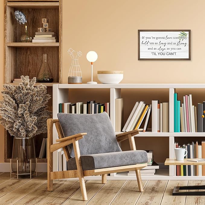 If You're Gonna Love Inspirational Wooden Box Sign Desk Decor,Motivational Wooden Block Plaque Sign for Home Office Farmhouse Living Room Shelf Table Wall Decor