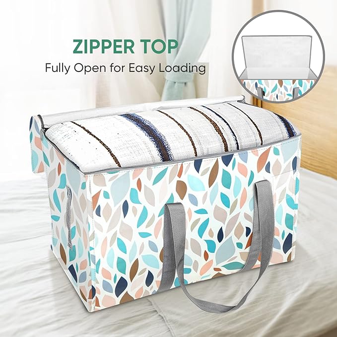 BALEINE 4-Pack Oversized Moving Bags with Reinforced Handles, Heavy-Duty Storage Tote for Clothes, Moving Supplies (Mosaic, 4-Pack)