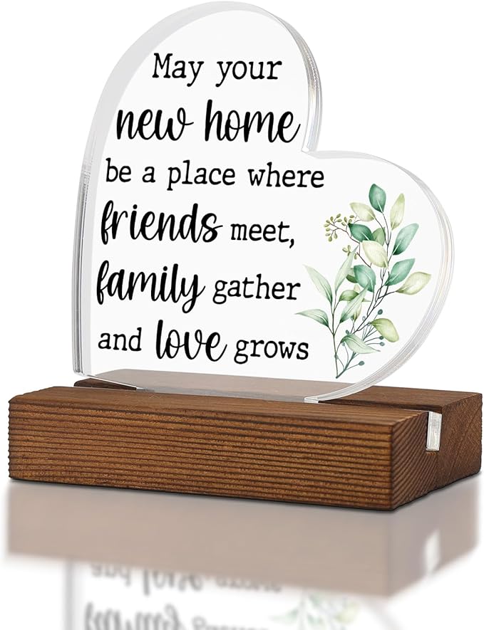 TRCENDE House Warming Ideas Gift for Women Couple, Housewarming Gift for New Home, New House New Apartment Gift, New Home Gift Home Office Desk Decor Acrylic Sign Plaque XA329, Retro
