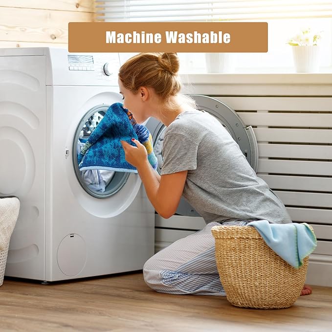 SEMAXE 12 Pack Hand Towels for Bathroom, 100% Cotton Towels with Hanging Loops, Soft & Absorbent, Hand Towel Set for Gym, Shower, Hotel, Spa and Kitchen, Colorful Towel - The Starry Night Collection