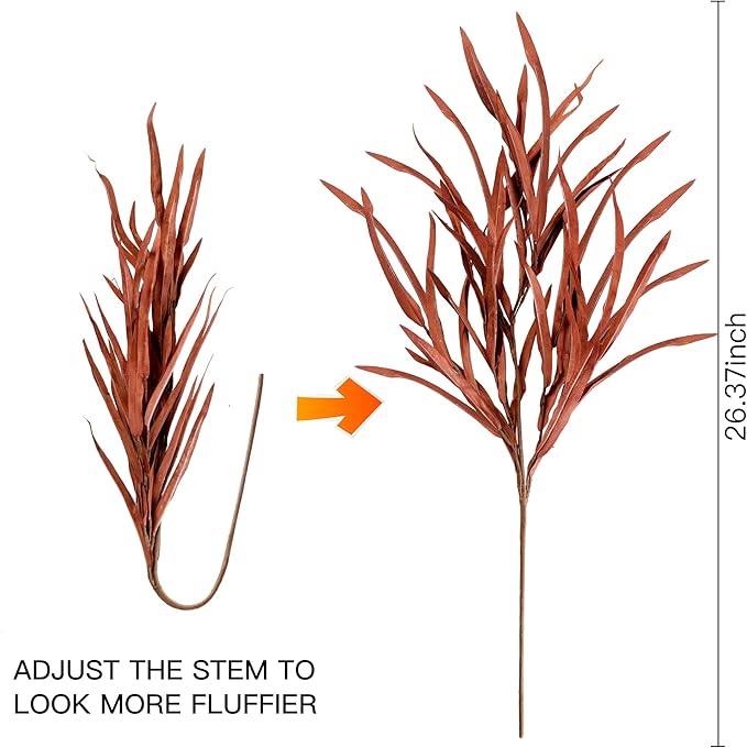 Sggvecsy 6 Pcs Fall Leaves Stem Artificial Autumn Branches Fake Leaf Bouquet Fall Artificial Plants for Home Vase Thanksgiving Table Centerpieces Harvest Floral Arrangement Festival Decor