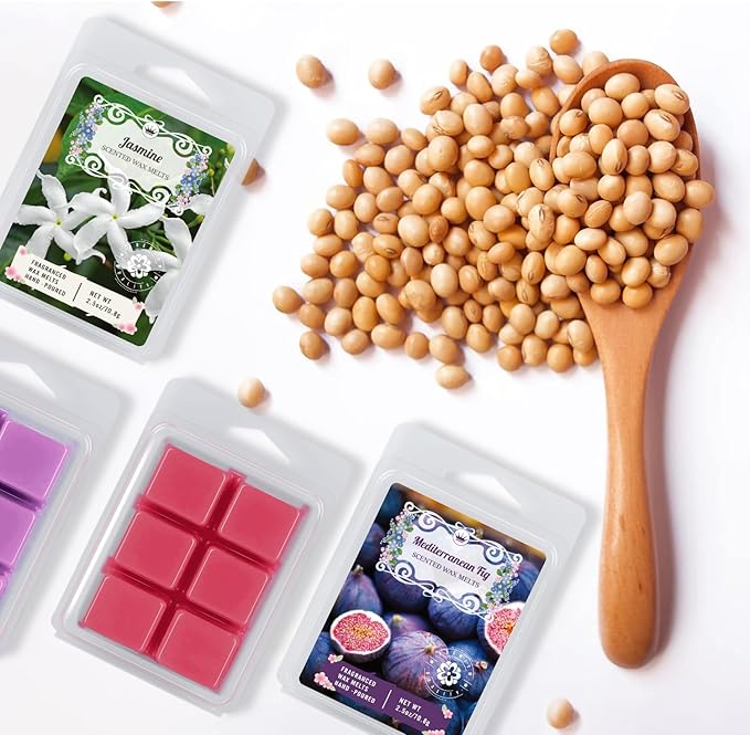 8 Scented Melted Wax Blocks 2.5 oz,Hand Poured Vegan Wax, Immersion Experience Set forYoga, Sleep, Reading and Meditation.