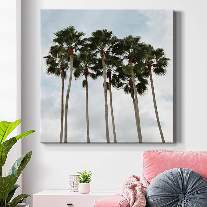 Wexford Home Square Premium Gallery Wrapped Canvas Flower Multicolor Wall Art Abstract Floral Romance Modern Pictures Print for Home Office, Ready to Hang, 24x24