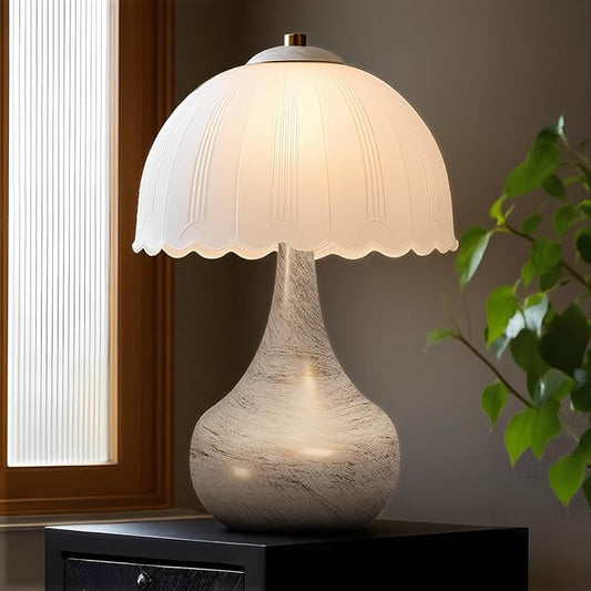 Mushroom Lamp Table Lamp for Bedroom,Desk Bedside Small Lamps for Living Room Night Stands,Mushroom Decor Modern Vintage Mid Century Lamps Home Living Room Decor