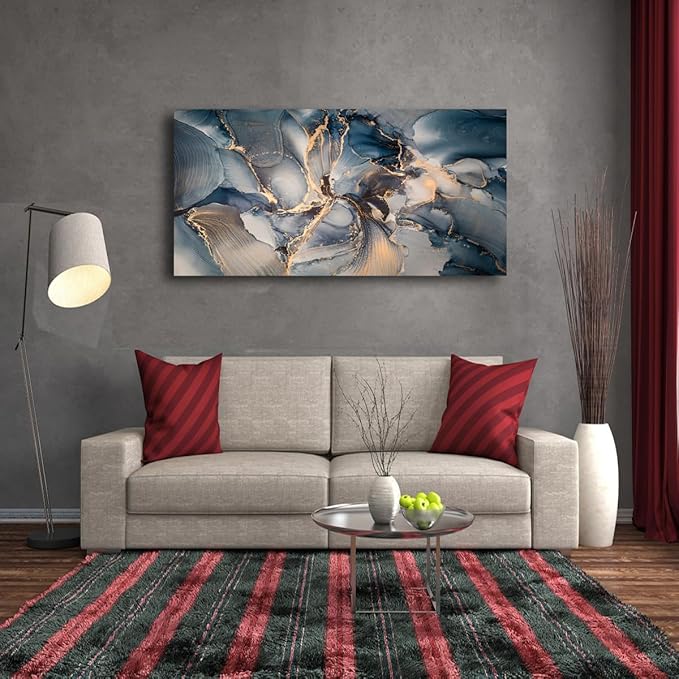 Color block Abstract Marble Grain Pictures Canvas Wall Art for Living room Bedroom Wall Decor,Smart Line Wall Art Print Paitnings for home Decor,Morden Artwork Full of Imagination Line Drawing Canvas