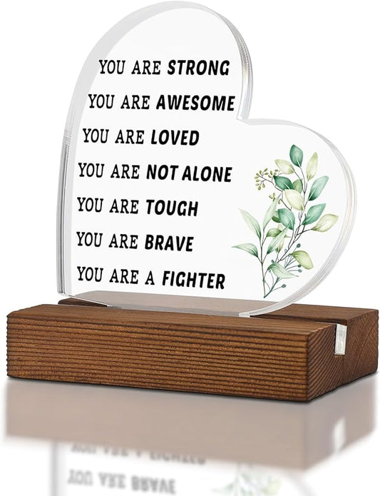 Inspirational Gifts You Are Strong Brave Capable Worthy Beautiful Amazing Loved, Positive Gift for Daughter Son Sister Friend Wife lover colleague, Home Office Decor Acrylic Sign Plaque XA325