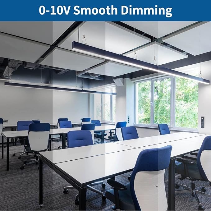 DAKASON 4FT Linkable LED Linear Light, 35W Down 15W Up Light, 3/4/5000K CCT Selectable, Dimmable Suspended Lighting for Billiard Pool Table, Commercial Linear Lighting Fixture for Office, 1Pack Black