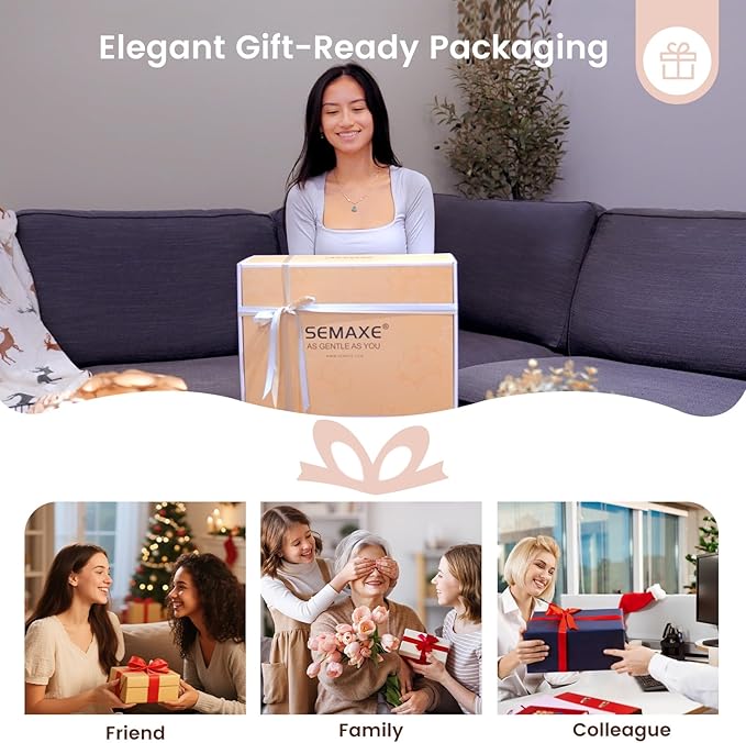 SEMAXE Bathroom Towel Set with Hanging Loop – 8-Piece Yarn Dyed Jacquard Cotton Towels, Oeko-TEX Certified, Soft & Absorbent, Gift-Ready for Bath, Spa, or Guest Use