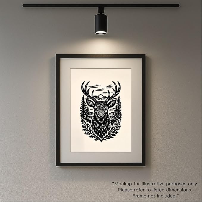 Caelumis Vintage Wall Art Decor Prints Black And White Pictures Posters For Farmhouse Living Bedroom Bathroom Room kitchen Handmade Unframed (Deer 12x16in)