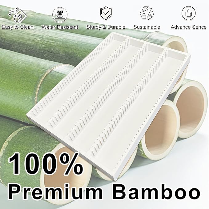 Bamboo Coffee Pod Storage Holder for Drawer Coffee Pods Organizer for Counter, Compatible with Capsules for Kitchen Coffee Station (White)