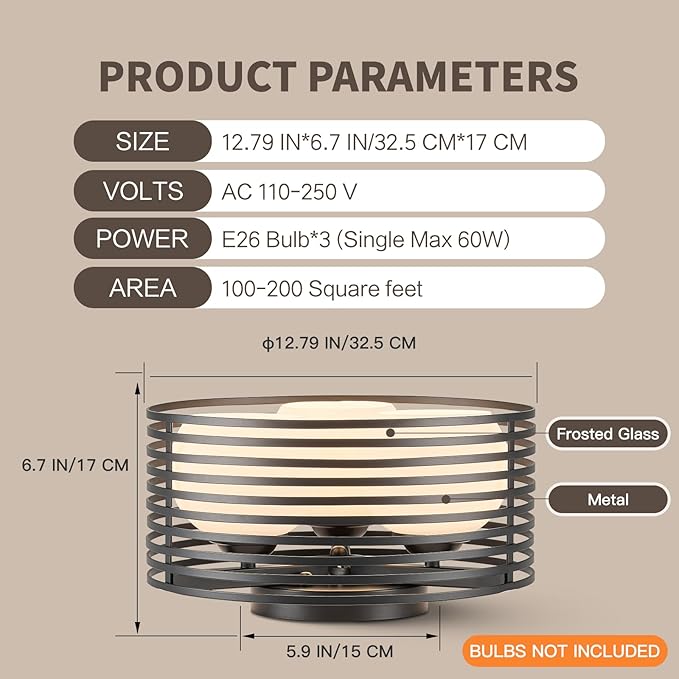 Modern Industrial Matte Black Round Semi Flush Mount Ceiling Light Fixture,Close to Ceiling Lamp Lighting Fixtures With Globe Milk Glass Cover,for Kitchen Master Bedroom Living room Hallway(12.79 in)