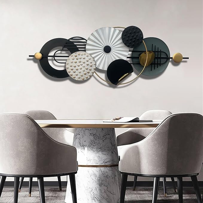 Large Metal Wall Decor Modern Metal Wall Art 3D Wall Sculptures Handmade Wall Hanging Decoration for Living Room Dinning Room Bathroom Entryway Kitchen Office (59''Lx23''W)