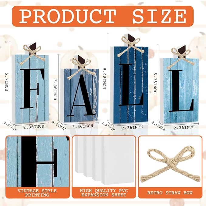 Blue Fall Decor Blue Thanksgiving Decorations Fall Decorations for Home Farmhouse Autumn Kitchen Harvest Party Decor for Table Centerpiece