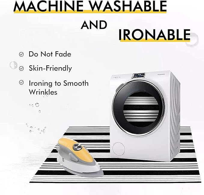 OJIA Black and White Outdoor Rug 4x6 ft Cotton Woven Patio Rug Machine Washable Front Door Mat Indoor/Outdoor Area Rugs Floor Mat for Farmhouse/Front Porch/Lawn/Living Room