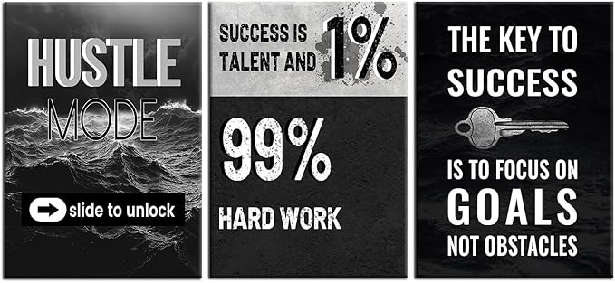 Inspirational Wall Art Motivational Quotes Posters Print on Canvas Inspiring Sign Picture Painting Wall Decor Artwork for Modern Home Living Room Gym Hallway Office Stretched and Framed [60''Wx28''H]