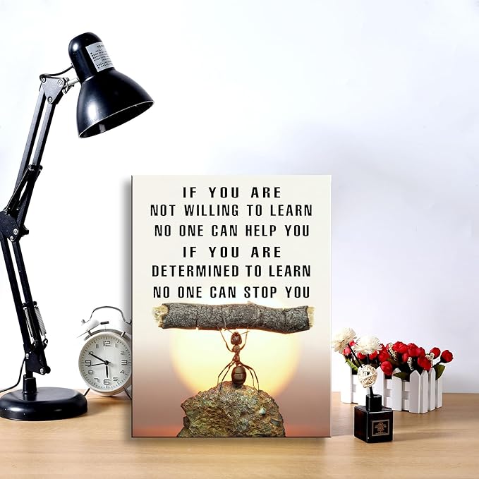 Ploceiny Ant Motivational Wall Art - Inspiring Canvas Decor for Living Room, Kitchen,Laundry room,,bathroom, Bedroom,Office Wall Art & Decor Motivational poster - Positive Quotes Wall Decor