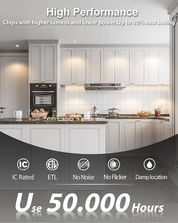 zouzai 5CCT LED Gimbal Led Recessed Light with Junction Box, 360°+90° Adjustable Directional Eyeball Lighting, Dimmable, 2700K/3000K/3500K/4000K/5000K,ETL&Energy Star (White 12 Pack, 2 inch)