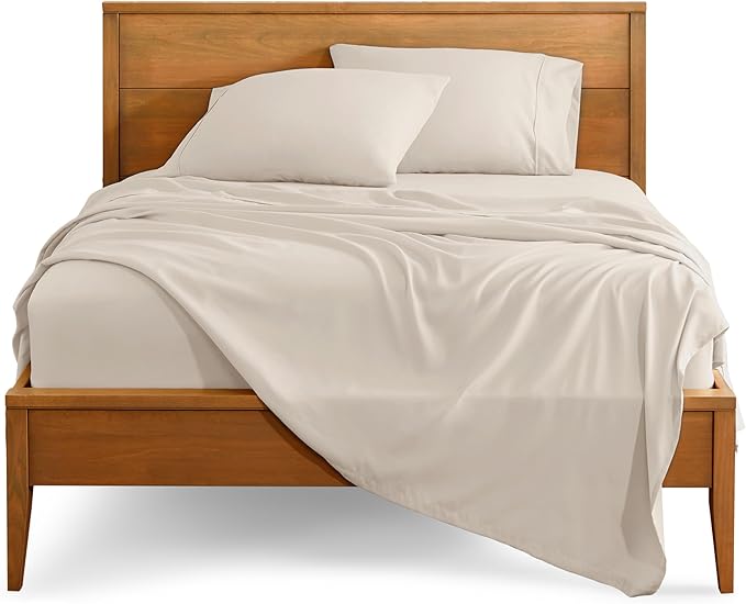 Bare Home Twin XL Sheet Set - 1800 Ultra-Soft Microfiber Twin Extra Long Bed Sheets - Double Brushed - Deep Pockets - Easy Fit - Extra Soft - 3 Piece Set - Bed Sheets & Pillowcases (Twin XL, Wheat)