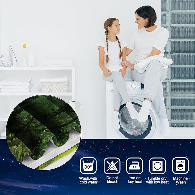 MissHope Jungle Forest Blackout Curtains Tropical Green Trees Woodland Nature Landscape Scenery Decor Rainforest Plant Drape for Home Bedroom Living Room Grommet Window Drapes 2 Panels, 52x84 Inch