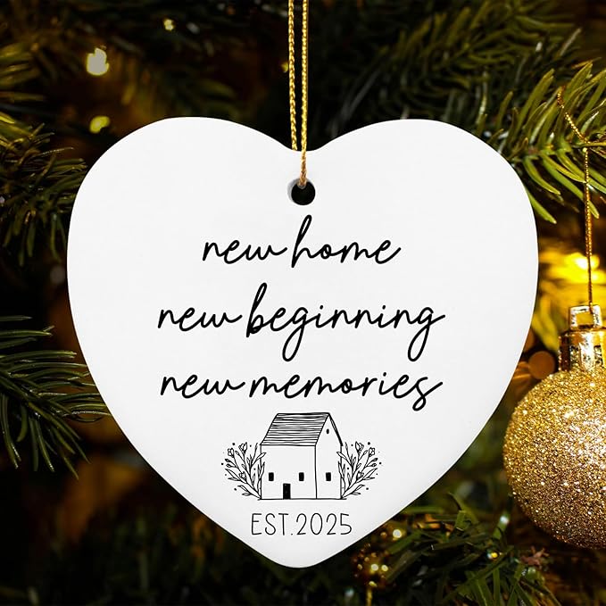 New Beginning - Housewarming Gifts for House Housewarming Gift Ideas for Women Couple Her - New Home Gift Ideas for Women - Heart Hanging Plaque