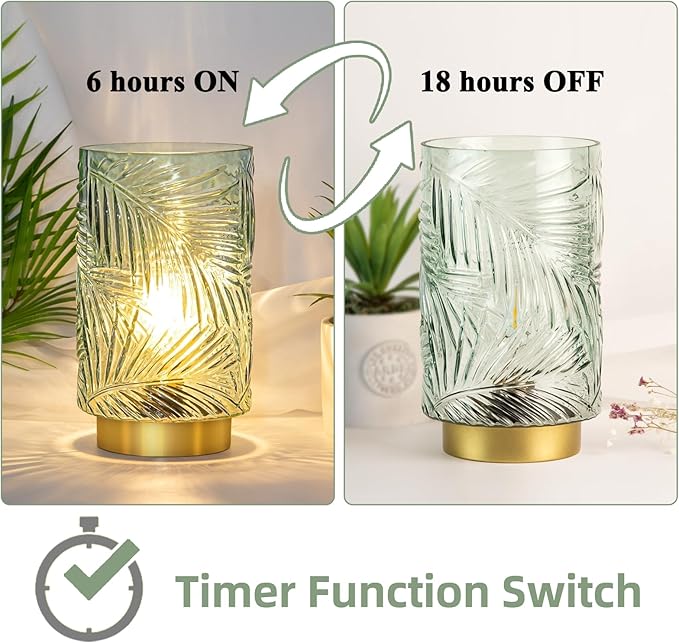 Battery Operated Table Lamp, Cordless Lamps for Home Decor, Battery Powered Nightlight with LED Bulb with Timer, Decorative Lights for Living Room Bedroom Tabletop Entryway Centerpiece Gift(Small LG)