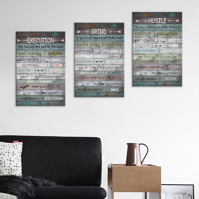 Motivational Poster Wall Art Motivational Entrepreneur Quotes Print on Canvas Positive Picture Painting Wall Decor for Men Wen Home Bedroom Office Gym Decoration Ready to Hang [48''Hx24''W]