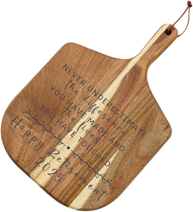 Retirement Gifts for Women 2025, Retired Cutting Board Gifts, Coworker Leaving Gifts, Colleague Farewell Gift - Acacia Cutting Board 14.7"L x 9.84"W x 0.6"Th