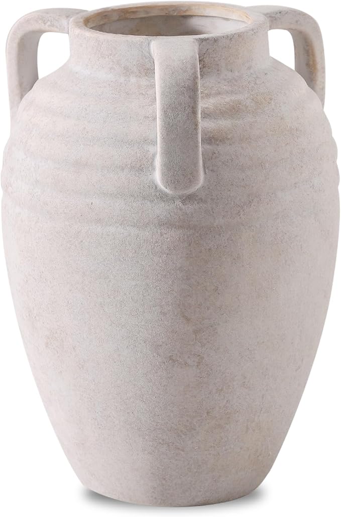 Ceramic Flower Vase Home Decor - 8.7" Farmhouse Flower Vases Rustic Vintage Aesthetic Modern for Table Living Room Kitchen Bedroom Decoration House Desk Decorative Accessories Gift (Rustic)