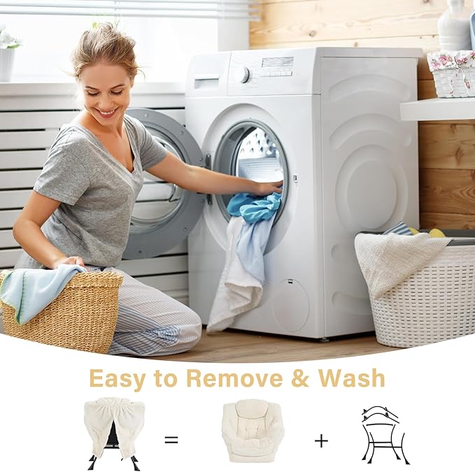 Lazy Chair with Ottoman, Modern Chair with Folding Footrest, Lounge Accent Chair, Comfortable Reading Chair for Bedroom, Study, Living Room, Courtyard (Plush Beige)