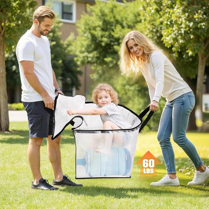 Extra Large Heavy Duty Moving Bags, Storage Bags with Strong Zippers & Handles, Packing Bags for Moving Essentials, Ideal Storage Tote for Home, Dorm & Storage Solutions, 76L, 4 Packs, Clear