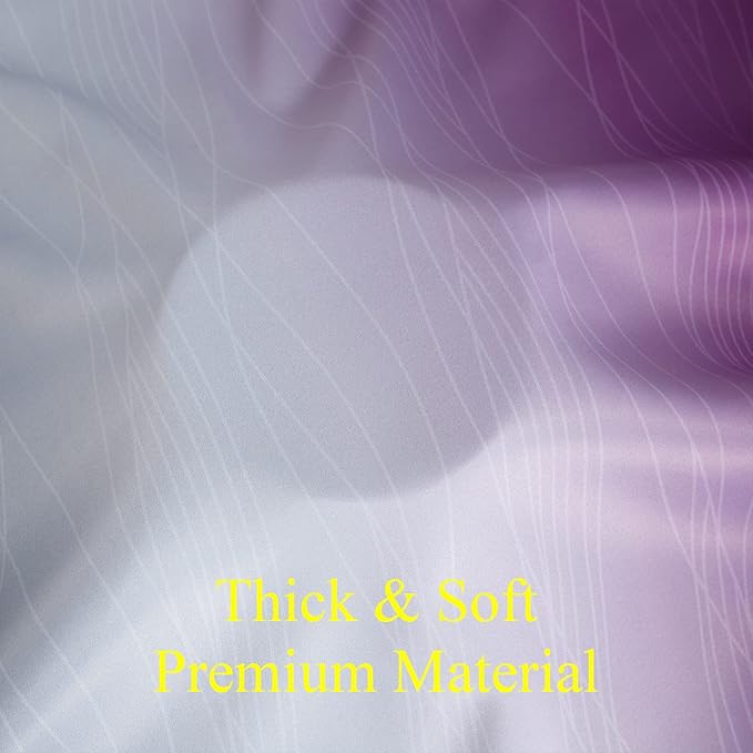 Ombre Purple and Gray Curtains 96 Inches Long, Total Blackout Curtains for Bedroom, Grommet Thermal Insulated Gradient Blackout Drapes, Full Light Blocking Curtains for Kids Room, 52x96 Inch, 2 Panels